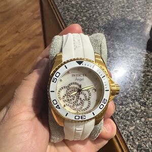 Invicta Angel Gold and White Timepiece